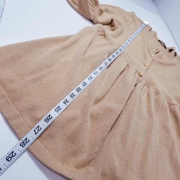 525 America Sparkles Glitters Gold Button Knit Cardigan Top - Picture 6 of 13